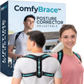 Comfybrace Posture Corrector-Back Brace for Men and Women- Fully Adjustable Straightener for Mid, Upper Spine Support- Neck, Shoulder, Clavicle