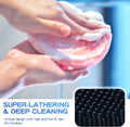 Manmihealth Silicone Back Scrubber(Thick Bristles) & Soft Bath Glove Set, Super-Exfoliating Body Scrubber & Super-Lathering Shower Brush