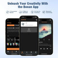 Boean Bluetooth Headphones, Bluetooth 5.3 Wireless Headphones with 16 Hours Playtime, Stereo Bass IPX7 Waterproof Over Ear Earphones AI Music