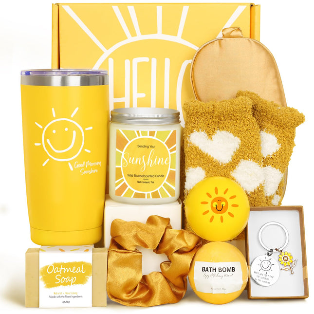 BRIGHTEN up HER DAY! Unique 10Pcs Birthday Gift Baskets for Women - Sister & Fri