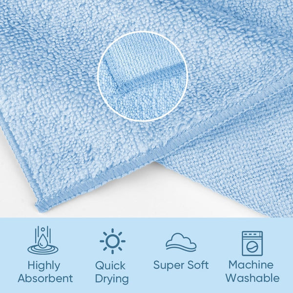 HOMEXCEL Microfiber Washcloths 24 Pack, Highly Absorbent and Soft Face Towel, Multi-Purpose Wash Cloths for Bathroom, Hotel, Spa, Gym, and