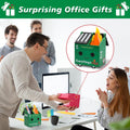 PUNICA Dumpster Fire Pencil Holder with 100 Pcs Flame Note Cards, Funny Office Desk Accessories Decor, Great Gifts for Coworkers Teacher - Green