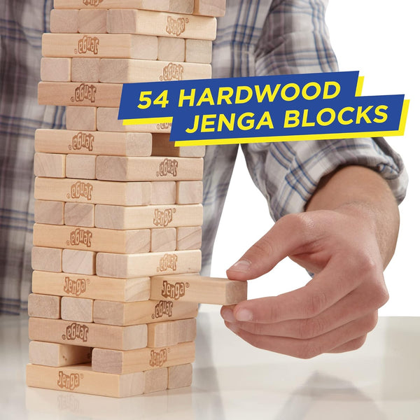 Jenga Game | the Original Wood Block Game with Genuine Hardwood Blocks | Stacking Tower Game | Ages 6+ | 1 or More Players | Party Games for Kids