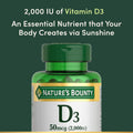Nature's Bounty Vitamin D3 2000 IU Essential for Healthy Bones 350 Softgels 350 Count (Pack of 1)