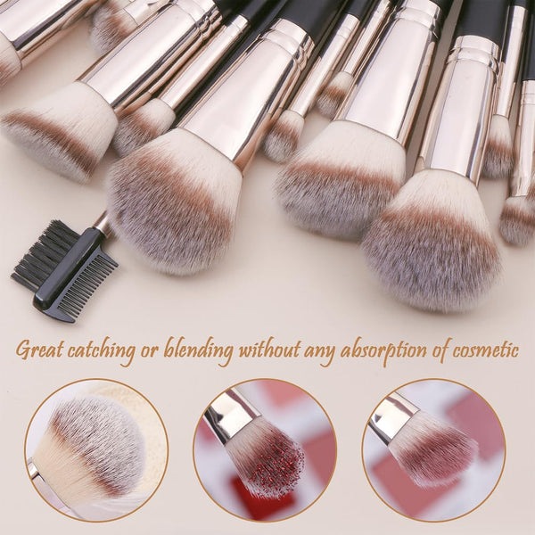 MAGEFY Makeup Brushes, 22 Pcs Professional Premium Synthetic Makeup Brush Set with Case, Foundation Eyeshadow Brush Travel Make up Brushes Set
