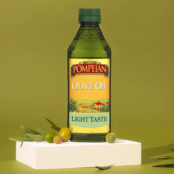 Pompeian Light Taste Olive Oil, Subtle Flavor, Perfect for Frying & Baking, Naturally Gluten-Free, Non-Allergenic, Non-Gmo, 32 FL. OZ.