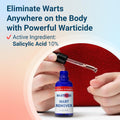 Fast-Acting Wart Remover - Effective Plantar and Genital Wart Removal with Natural Ingredients - Attacks Warts on Contact, Easy Dropper
