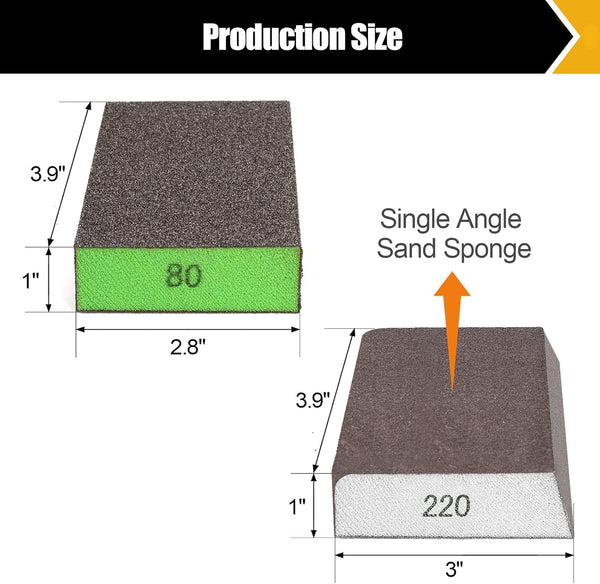 BOSHCRFAT 10 Pack Sanding Block, Washable and Reusable Sanding Sponge for Wood Drywall Metal Glasses Coarse/Medium/Fine/Superfine in