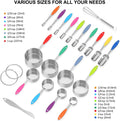 Measuring Cups and Spoons - Wildone Stainless Steel 20 Piece Stackable Set, Includes 8 Measuring Cups, 10 Measuring Spoons, 1 Leveler & 1 Whisk,