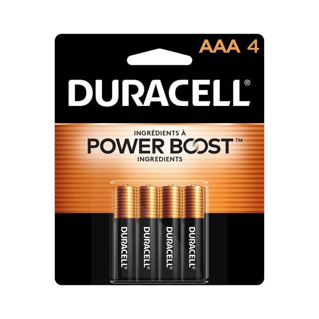 Duracell Coppertop AAA Batteries with Power Boost Ingredients, 4 Count Pack Trip