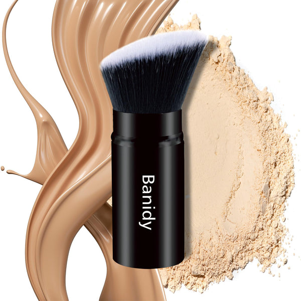 Makeup Brush Kabuki Face Brushes Retractable Travel Blush Kabuki Brush Portable Flawless for Foundation, Powder Blush, Bronzer, Buffing, Liquid,