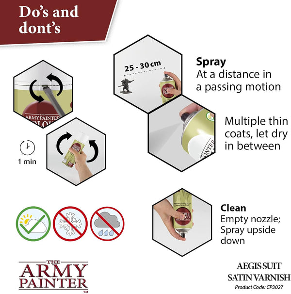 The Army Painter Aegis-Suit Satin Varnish for Dnd Miniature Painting 400 ml
