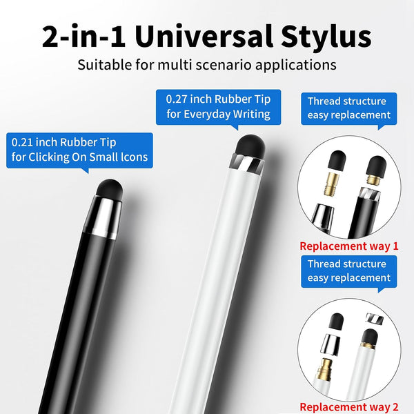 Stylus(10 PCS),Stylus Pen for Touchscreen,High Sensitivity & Precision | Universal Stylus,2-in-1 Rubber Tip,Touch Screens of iPhone/iPad/Android