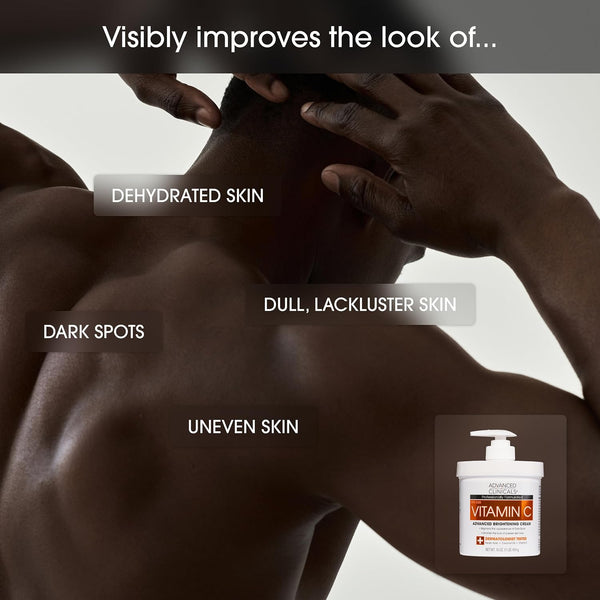 Advanced Clinicals Vitamin C Cream Visibly Brightening Body Lotion | Vitamin C Moisturizer Skin Care Body Cream For Women & Men Helps Visibly