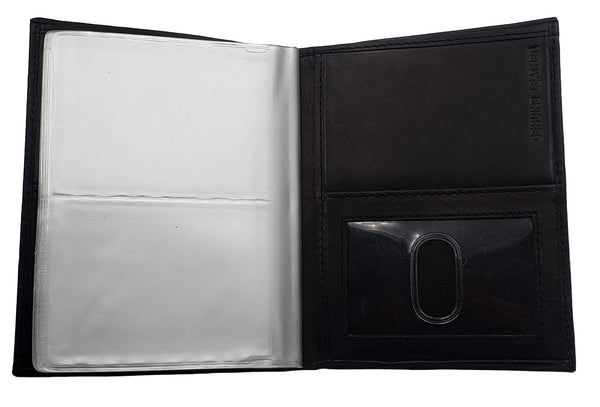 Men's Hipster Wallet, Up to 24 Cards, Leather Bifold Organizer, Black | 12 Built-In Card & Photo Sleeves | Flip-Through Organization | 2 ID