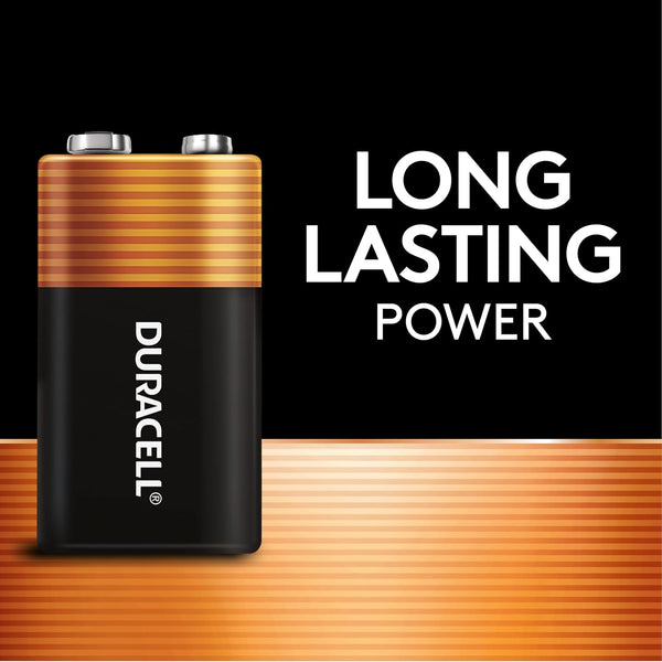 Duracell Coppertop 9V Battery, 4 Count Pack, 9-Volt Battery with Long-Lasting Power, All-Purpose Alkaline 9V Battery for Household and Office Devices