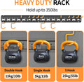 Garden Tool Organizer Wall Mount - Garage Storage and Organization Yard Tool Hanger with Adjustable Pegboard Hooks Shed Rack for Broom Mop Shovel