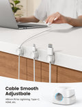 Lamicall 8 Pack Cord Organizer, [1s Lock] Spring Cable Management Clips - Adhesive Phone Cord Holder Clips for Nightstand Desk Car Office Home