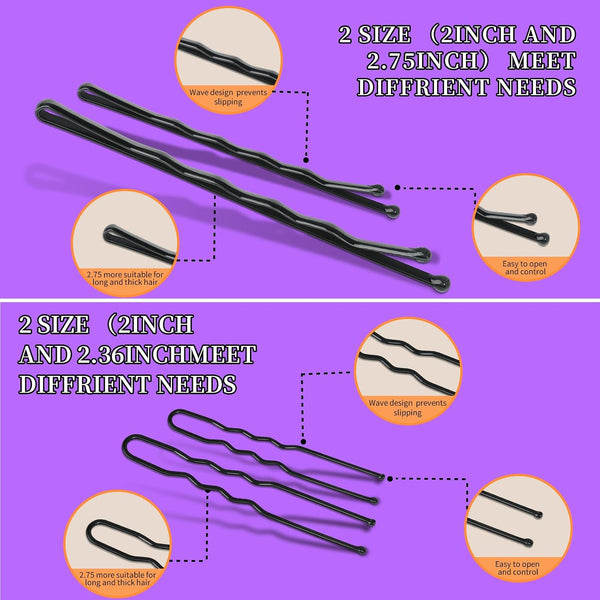 Teenitor 300Pcs Bobby Pins for Women Bobby Pins Black, Hair Pins for Women