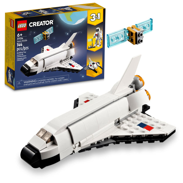 LEGO Creator 3 in 1 Space Shuttle Toys - Space Toys Building Set for Boys & Girls, Ages 6+ - Option to Build 2 Spaceships or Astronaut -