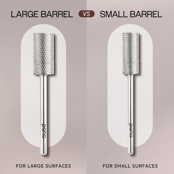 Pana 3/32" Flat Top Nail Carbide Bit - Silver Large Barrel Head (Grit: Fine - F) for Electric Dremel Drill Machine