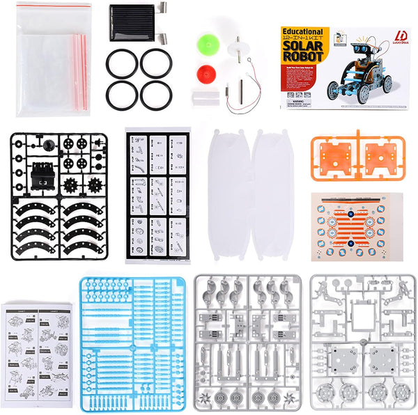 Lucky Doug Solar Power Robot Building Kits Toys for Boys Girls Ages 8-13, STEM Kit Gifts for Kids 8 9 10 11 12 13 Years, DIY Educational Science