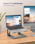Nulaxy Full Aluminum Laptop Stand, Stable Support to 22 lbs, Open Cooling A-Grey