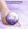 Arnica Bubble Bath Bombs Lavender Bergamot Essential Oils Luxurious Mega Foaming Bath Bombs for Dry Skin Nourishment Moisturizing Blissful Bath
