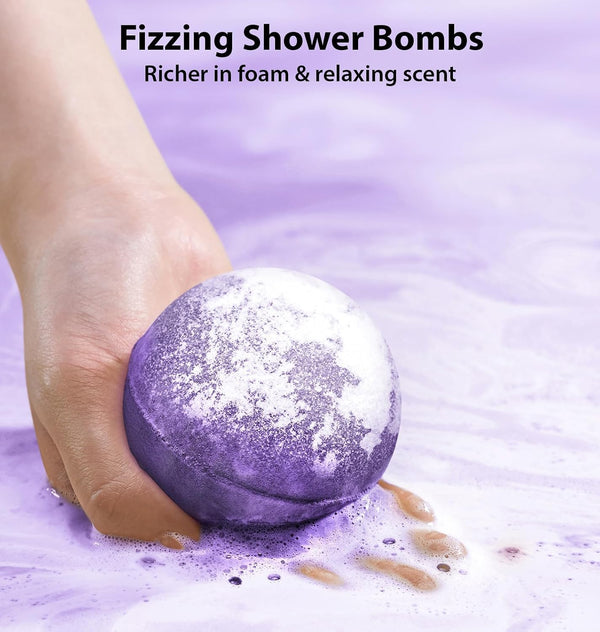Arnica Bubble Bath Bombs Lavender Bergamot Essential Oils Luxurious Mega Foaming Bath Bombs for Dry Skin Nourishment Moisturizing Blissful Bath
