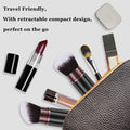 Retractable Kabuki Makeup Brush, 2 Pack Travel Powder Foundation Makeup Brush Face Blush Brushes for Blending Liquid, Blush, Bronzer, Buffing,