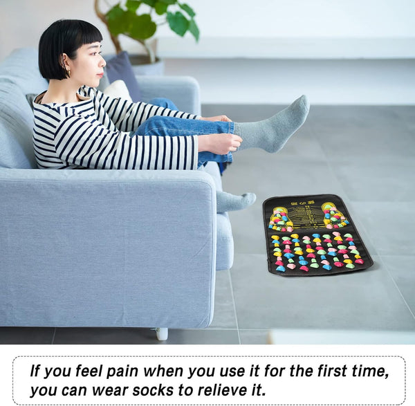 Trelaco Foot Massage Mat Reflexology Walk Stone Road Foot Massage Acupoint Mat for Acupressure Relaxes for Long Sitting Elderly Students and