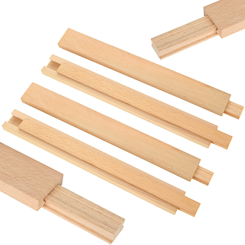 DAJAVE 6PCS 16 Inch Wood Drawer Slides, Wooden Drawer Slide Bottom Mount, Classic Center Mount Drawer Slides Rails Replacement Part