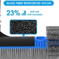 TidyMister 20" 2 in 1 Pool Brush Head for Cleaning Walls, Steps & Corners, Wavy Bristles Pool Scrub Brush with Round Ends, Fits 1-1/4" Standard