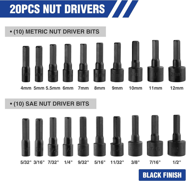 WORKPRO 61PC Magnetic Screwdriver Bits & Nut Driver Set with Organizer Bag, DIY Tools & Equipment for Men Women Mechanic