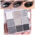Evpct 9 Colors Black Smokey Grey Gray Silver Glitter Shimmer Eye Shadow Makeup Palette Pigmented Black Matte Metallic Eyeshadow Makeup Palette