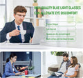 Blue Light Blocking Glasses, Lightweight Metal Half Frame Computer Reading/Gaming/TV/Phones Glasses,Filter UV Ray/Computer Glare with Spring Hinge