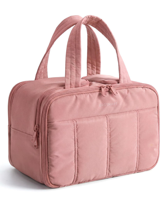 BAGSMART Travel Toiletry Bag, Puffy Large Toiletry Bag for Women, Lightweight Co