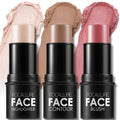 FOCALLURE 3 Pcs Cream Contour Sticks,Shades with Highlighter & Bronzer & Blush,Non-greasy Long-wear Face Contouring Pen,Easy to Sculpt the Face