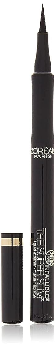 L'Oreal Paris Makeup Infallible Super Slim Long-Lasting Liquid Eyeliner, Ultra-Fine Felt Tip, Quick Drying Formula, Glides on Smoothly, Black,