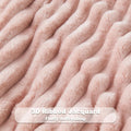 NEWCOSPLAY Super Soft Throw Blanket Pink Premium Silky Flannel Fleece 3D Ribbed Jacquard Lightweight Bed Blanket All Season Use (Pink Ribbed,