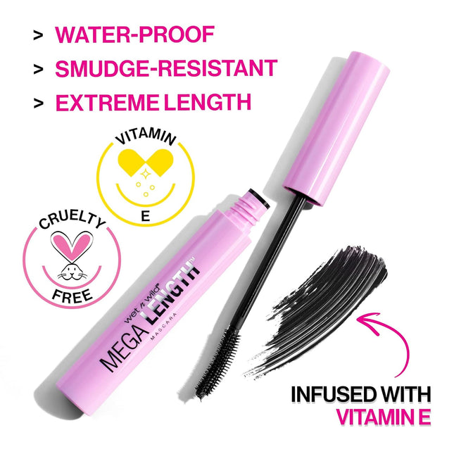 Waterproof Mascara by Wet N Wild Mega Length Waterproof Mascara, Very Black, 0.2
