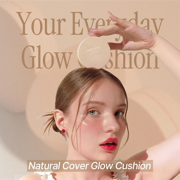 Natural Cover Glow Cushion Foundation | Satin Radiant Finish | Korean Foundation Makeup | Long-Lasting Natural Coverage | for All Skin Types 0.42