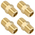 4pcs 1/4" x 1/4" Brass Straight Hex Nipple 1/4" NPT Male x 1/4" NPT Male Thread Brass Pipe Fittings Fast Coupler Straight Pipe Hose Fittings 1/4"