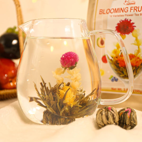 FullChea - Blooming Flowering Tea, 12 Unique Varieties - Flowering Tea in 12 Delicious Fruit Flavors - Gift For Tealovers, Christmas, Anniversary,