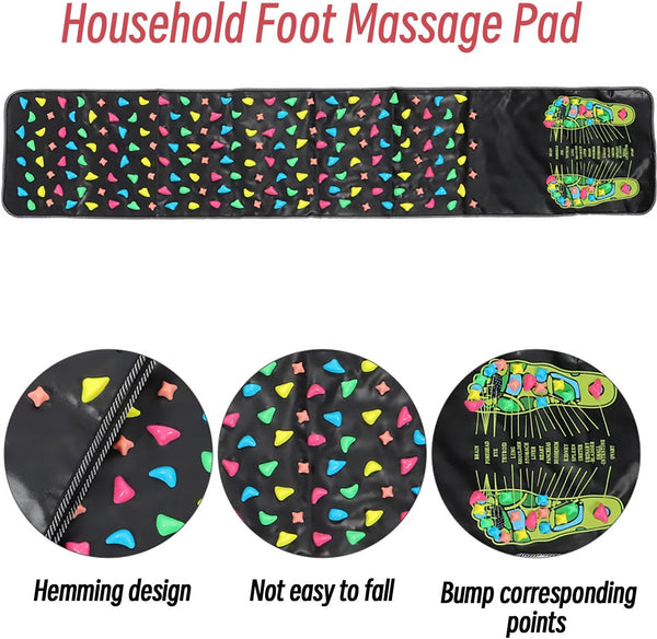 Foot Massage Pad Reflexology Mat Acupuncture Mat for Leg Reflexrelief Foot Pressure Point Massager Ease Muscle Anti Fatigue Office Standing(47.2 *