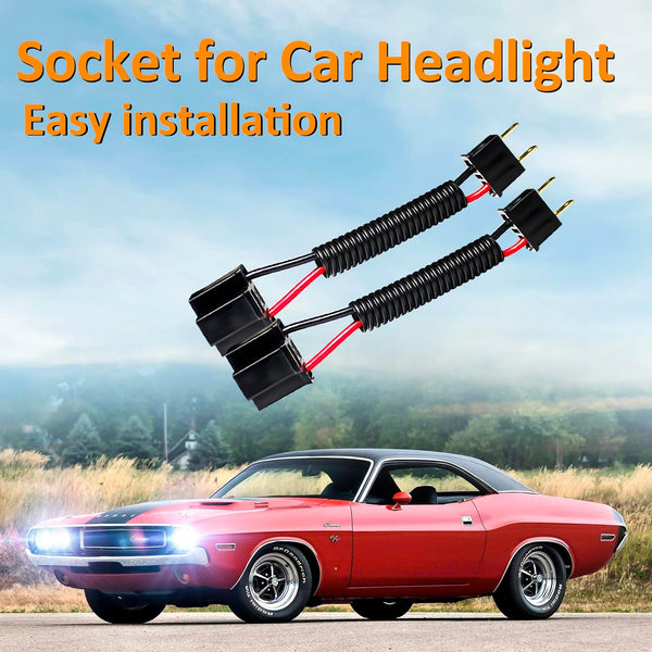 3 Prong to 2 Prong Wiring Harness Headlight Adapter, 2 Pack Female to Male, H4651, H4601, Chevrolet Chevelle, Impala, El Caminos