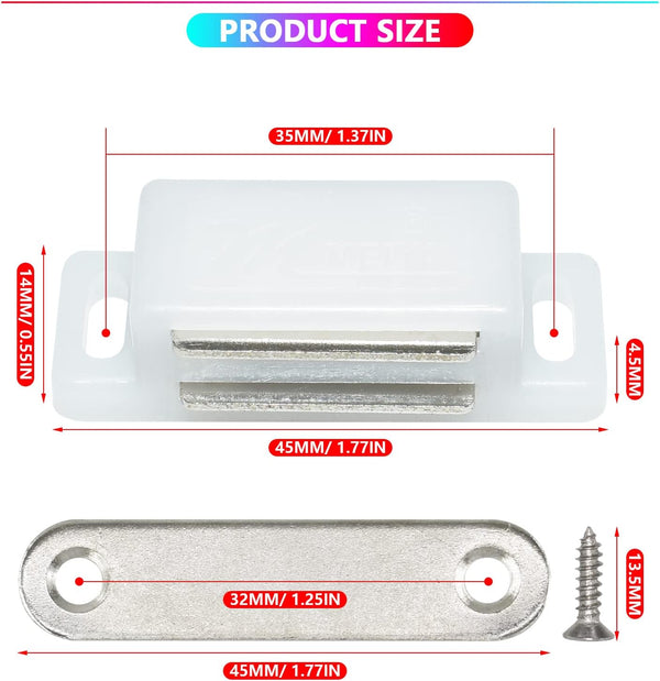 12Pack 15lbs Cabinet Magnets Magnetic Door Catch for Kitchen Closet Door Bathroom Cupboard Wardrobe Closing Drawer Latch and Shutters with