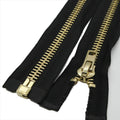 Leekayer Separating Metal Jacket Zipper 0 24 Inch Brass Zipper Heavy Duty Metal Zippers for Jackets, Sewing Coats Crafts (24" Brass
