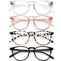 Blue Light Blocking Glasses for Women/Men - 4-Pack Computer Reading/Gaming/TV/Phone Glasses, Anti-Glare A-1 Black+douhua+transparent+pink
