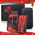 Aceoce Manicure Set Nail Clippers Set Gifts for Men Manicure Pedicure Kit Black and Red